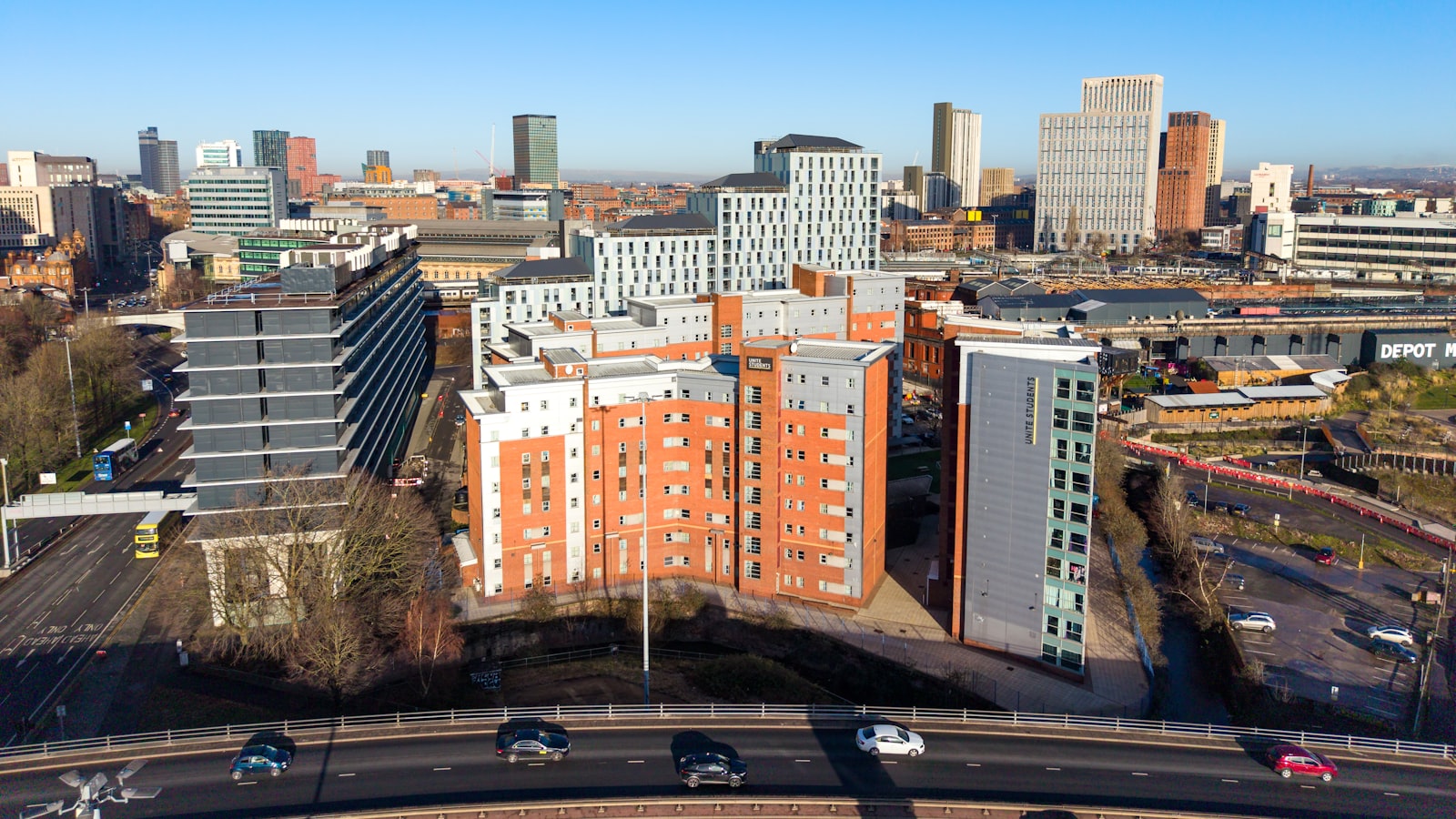 Manchester city skyline, UK — UKNode data centre location. Photo by Jonny Gios on Unsplash.